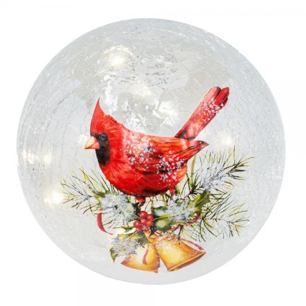 Bells & Cardinal LED Crackle Glass Globe