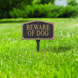 Beware of Dog Wall/Lawn Statement Marker, Black/Gold