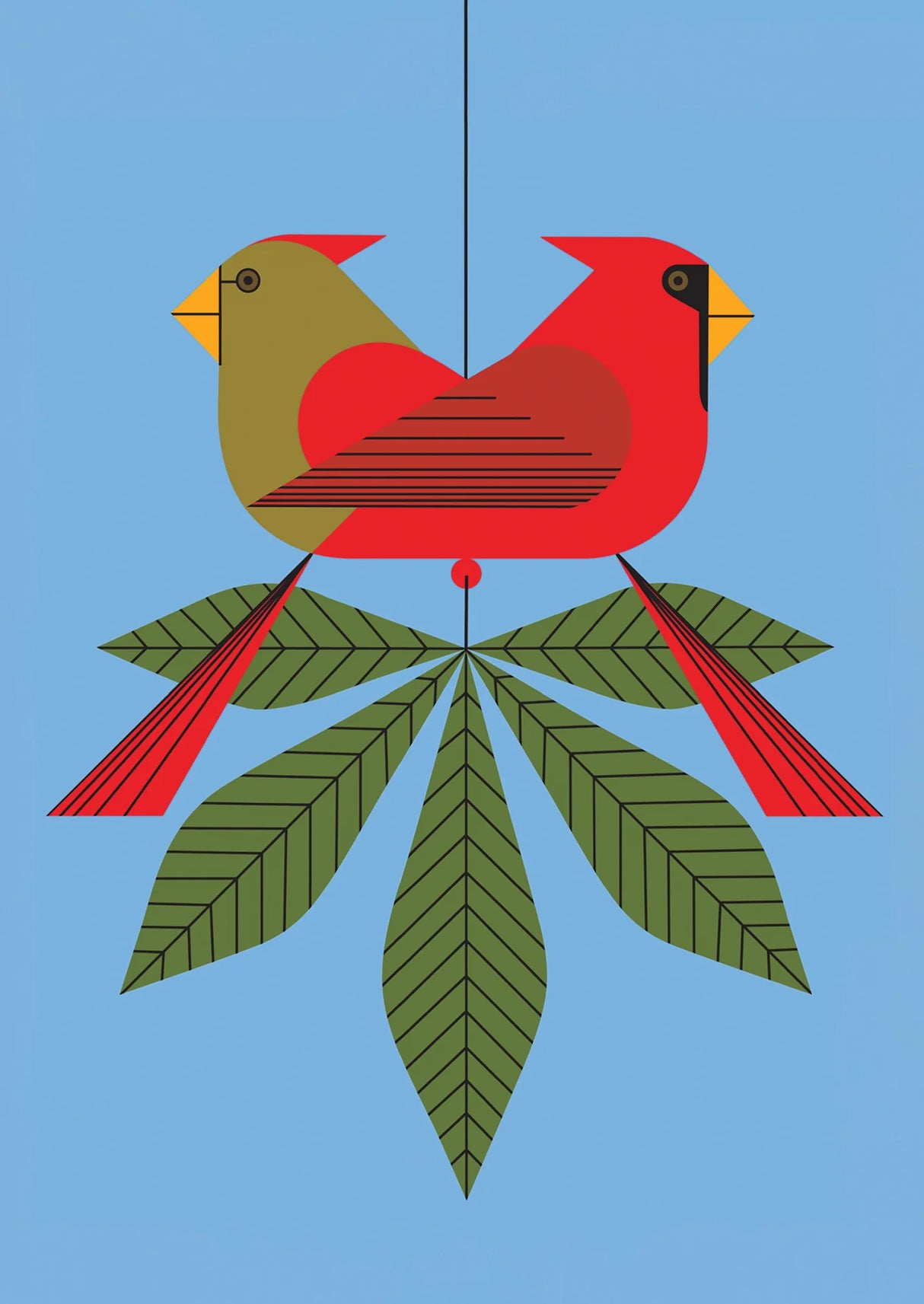 Charley Harper: Cardinals Consorting Holiday Cards