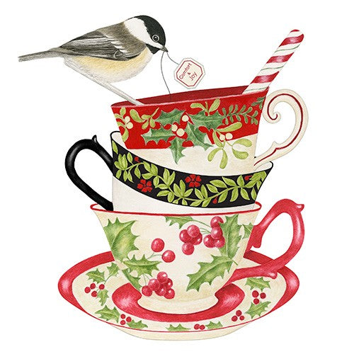 Flour Sack Towels 2pk, Holiday Teacups