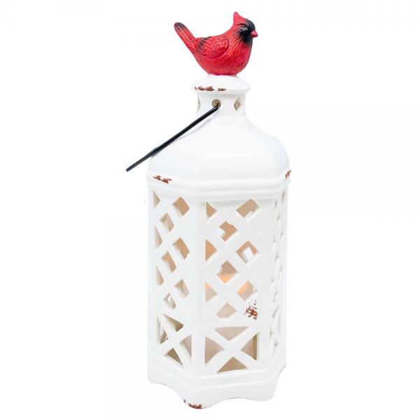 Hexagonal Ceramic LED Lantern with Cardinal