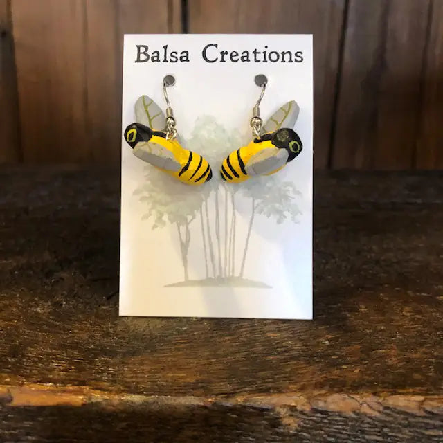 Honeybee Balsa Earrings