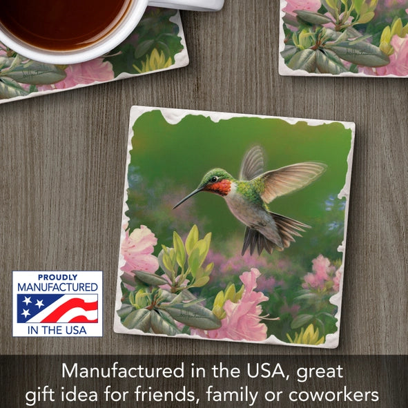 Hummingbird #1 Single Absorbent Stone Tumbled Tile Coaster