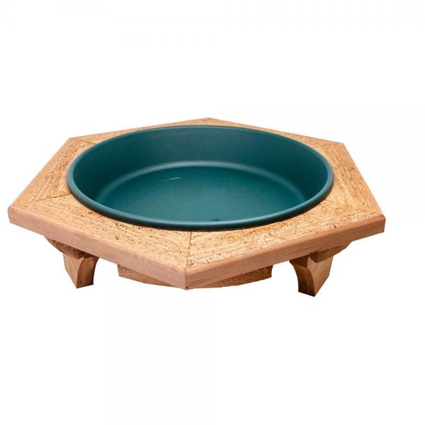 Mini 14-Inch Garden Bird Bath, Green