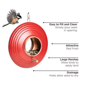 Mojave Red Fly Thru Bird Feeder