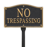 No Trespassing Statement Plaque, Black/Gold