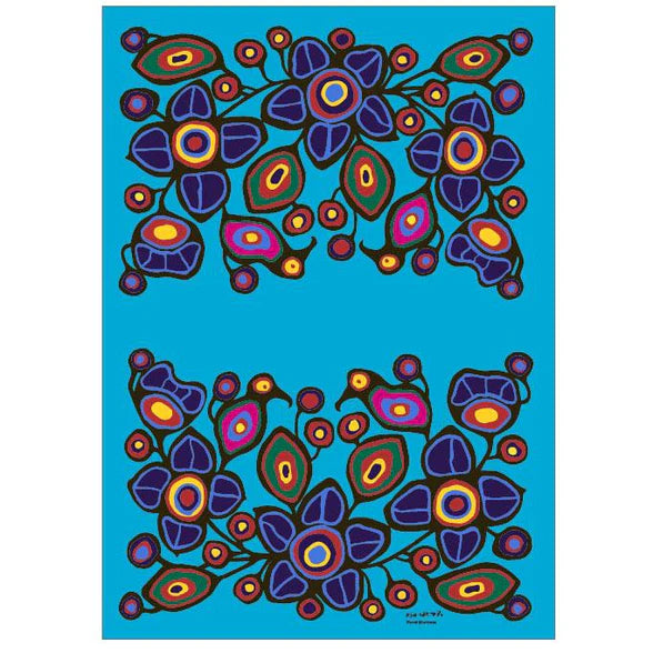 Norval Morrisseau Flowers and Birds Microfibre Towel