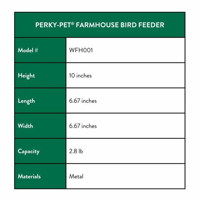 Perky-Pet Farmhouse Wild Bird Feeder