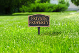 Private Property Statement Plaque, Black/Gold