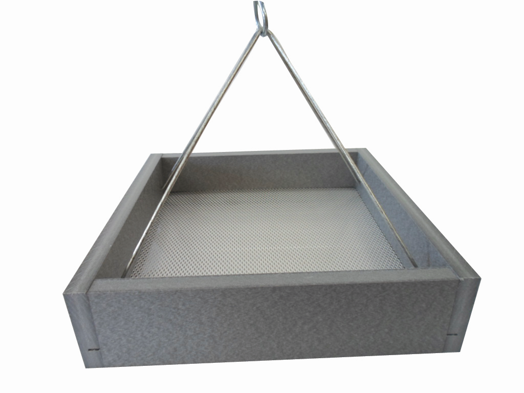 Recycled Hanging Tray Bird Feeder, Grey