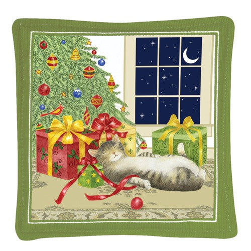 Single Spiced Mug Mat, Sleeping Holiday Cat