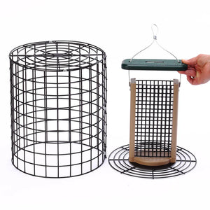 Squirrel Proof 13-Inch Suet Bird Feeder for 2 Cakes with Wire Cage in Recycled Plastic