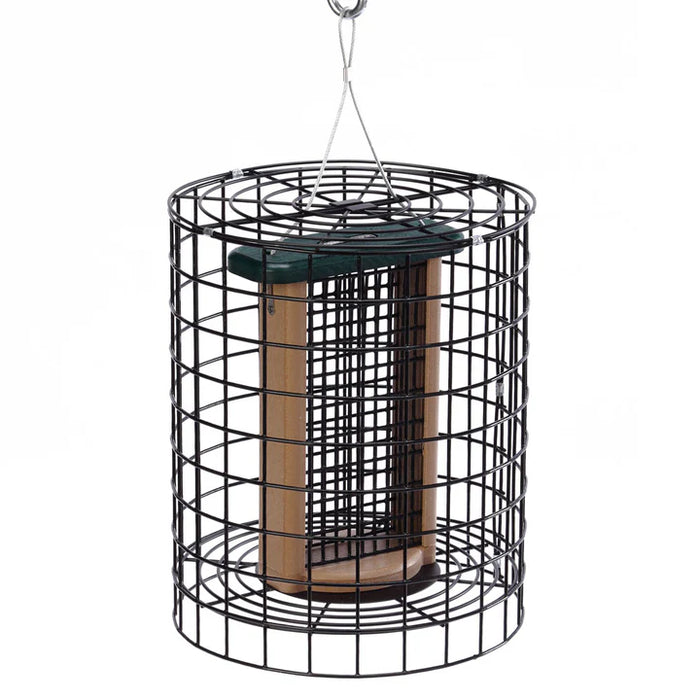 Squirrel Proof 13-Inch Suet Bird Feeder for 2 Cakes with Wire Cage in Recycled Plastic