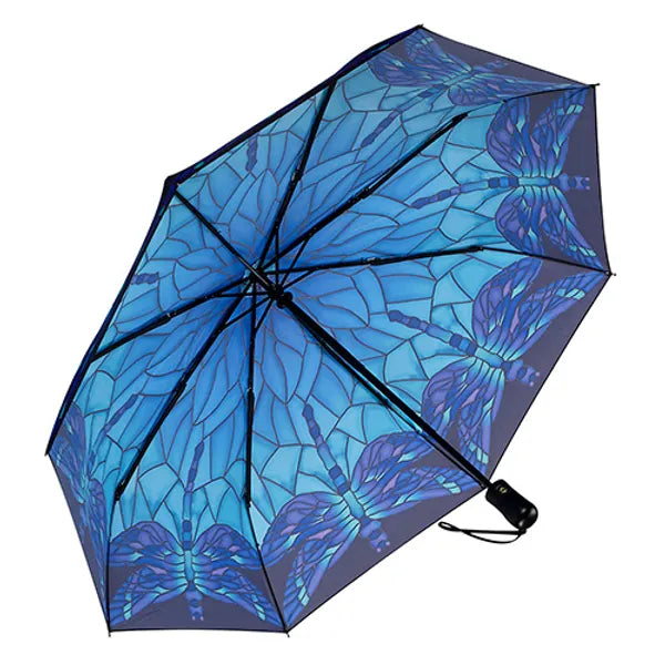 Stained Glass Dragonfly Folding Umbrella