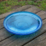 14-Inch Teal Crackle Glass Bowl (Store Pickup Only)