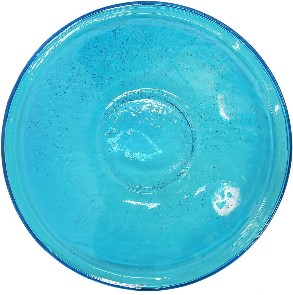 14-Inch Teal Crackle Glass Bowl (Store Pickup Only)