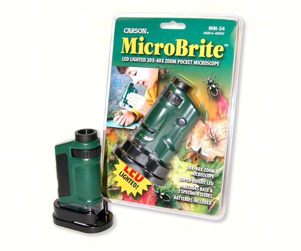 20x 40x Zoom Pocket Microscope with a built-in LED