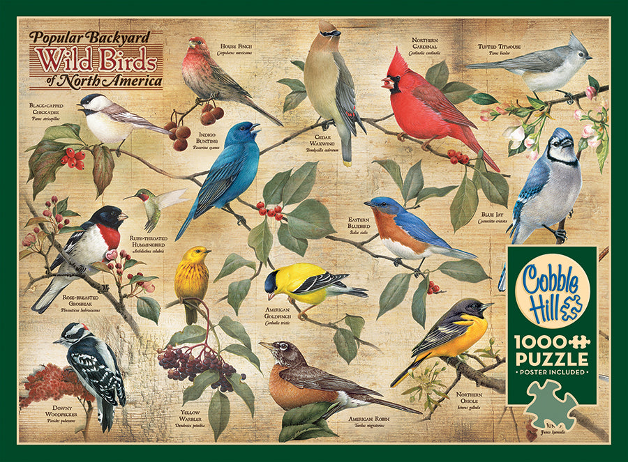 Popular Backyard Wild Birds of North America 1000pc Puzzle