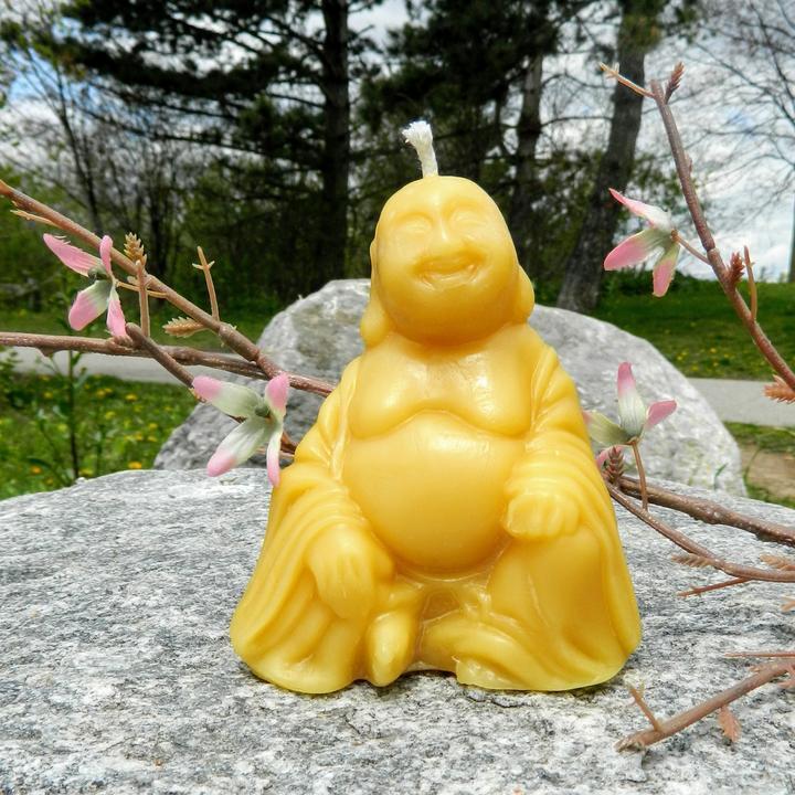 Pure Beeswax Pillar Candles – 3″ width – Buddha And The Bees