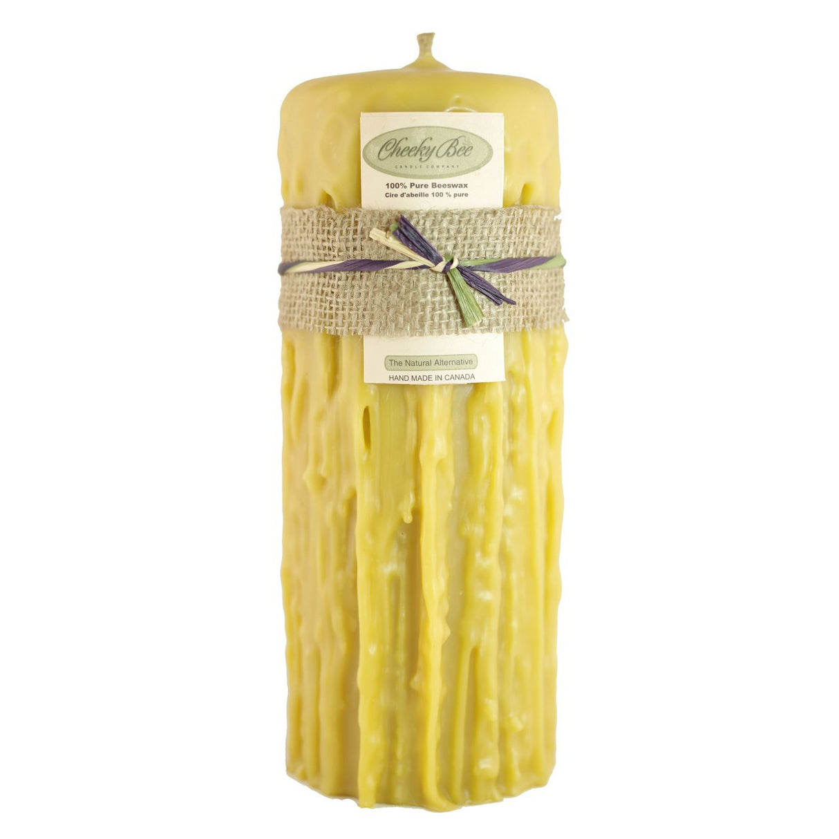 Cheeky Bee Dripped Gold Beeswax Candle, 2.5"" x 6