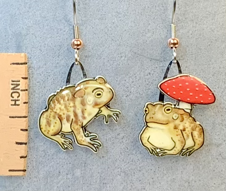 Eco Friendly Toad Earrings