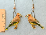 Eco Friendly Cedar Waxwing Earrings