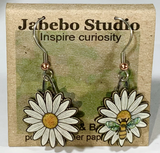 Eco Friendly Daisy With Bee Earrings