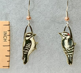 Eco Friendly Downy Woodpecker Earrings