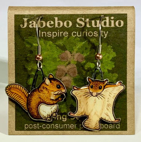 Eco Friendly Flying Squirrel Earrings