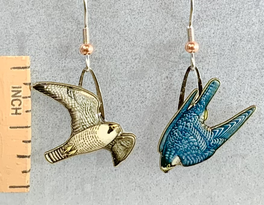 Eco Friendly Peregrine Falcon Earrings