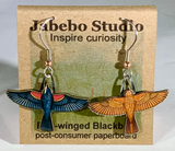 Eco Friendly Redwing Blackbird Earrings