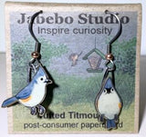 Eco Friendly Tufted Titmouse Earrings