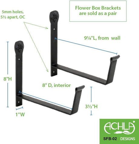 Flower Box Brackets, 8-Inch