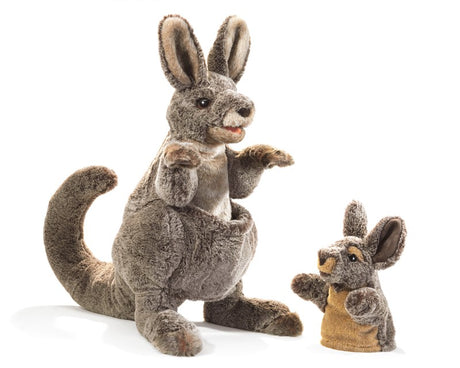 Kangaroo with Joey Hand Puppet