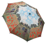 Monet's "Poppy Field" Reverse Close Folding Umbrella