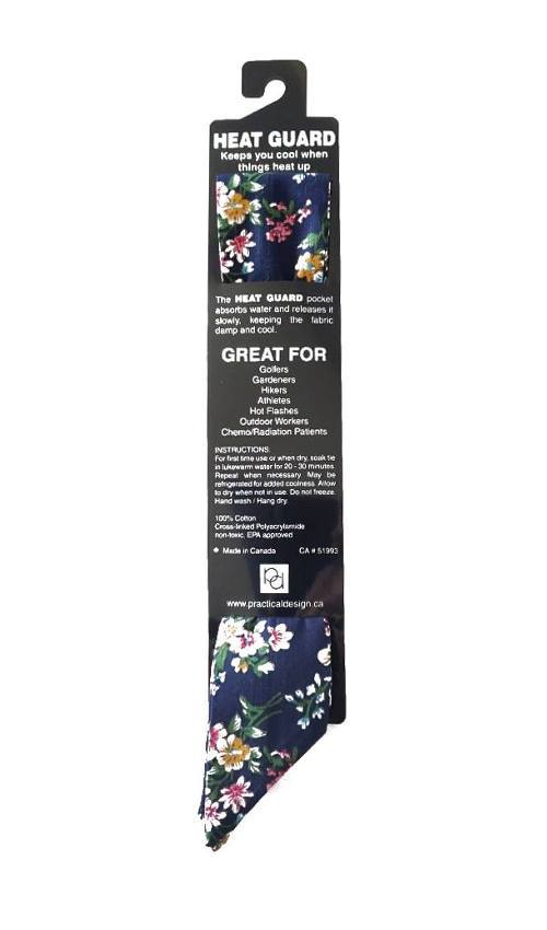 Navy Freesia Cooling Tie, Made in Canada