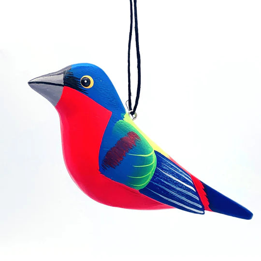 Painted Bunting Balsa Ornament