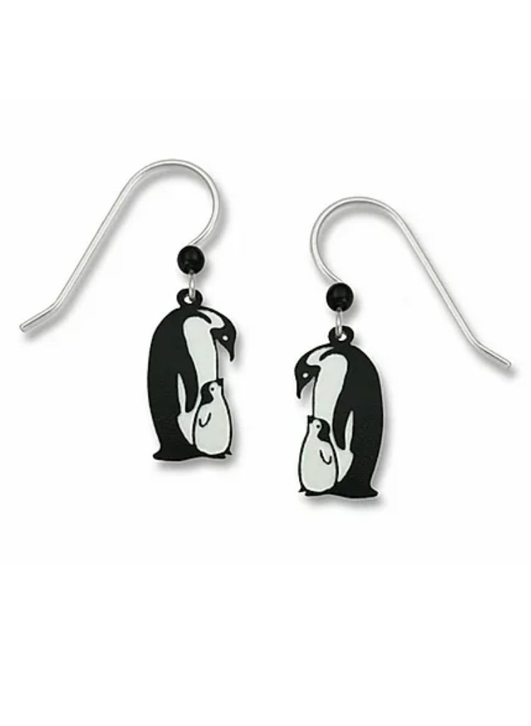 Penguin with Baby Earrings