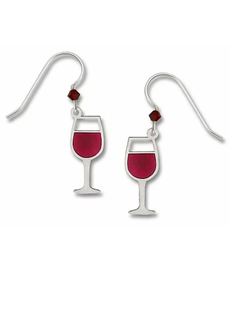 Red Wine Glass Earrings