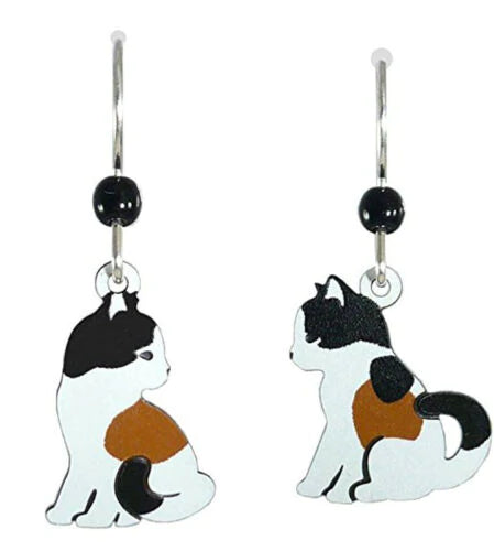 Small Calico Kitty Earrings