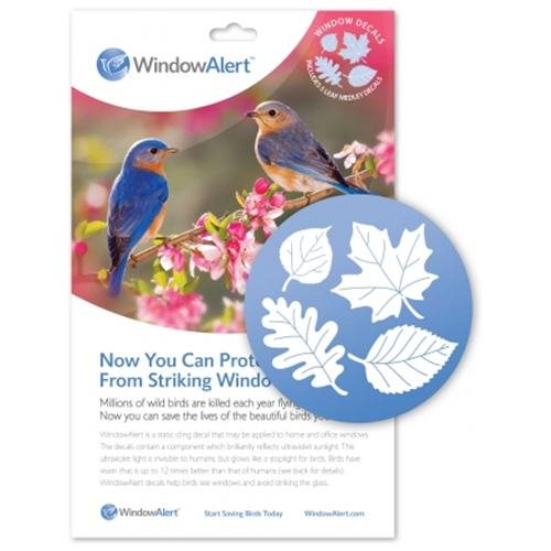 Window Alert Leaf Medley Transparent Bird Strike Deterrent, 5PK