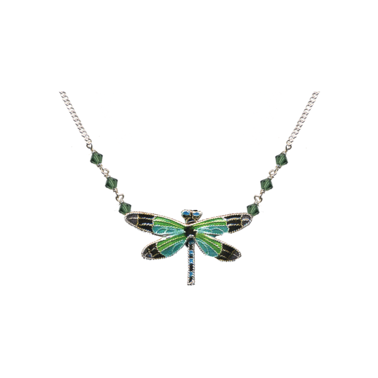 Radiant Gossamer Wing Dragonfly Small Necklace