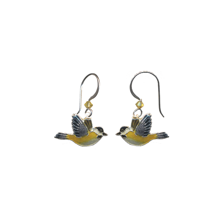 Chickadee Earrings, Bright Yellow