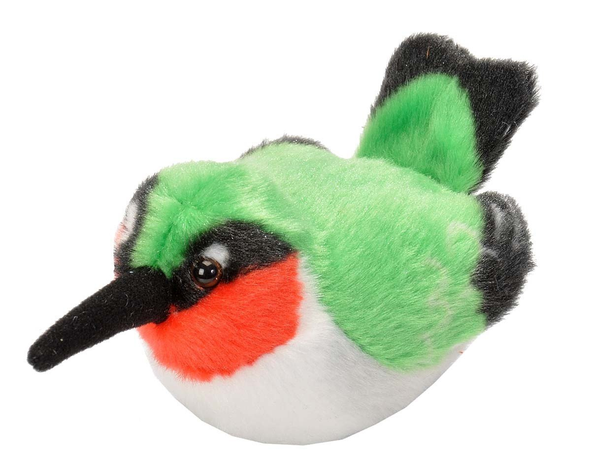 Audubon II Singing Plush Bird - Ruby-Throated Hummingbird