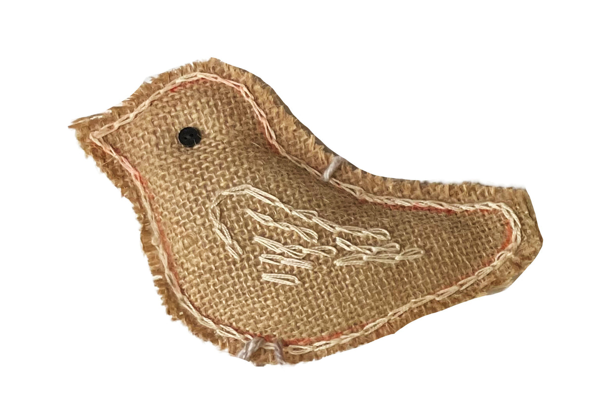 Burlap Bird Ornament