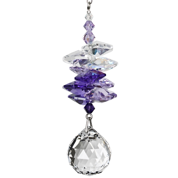 Crystal Sunrise Cascade Suncatcher: Purple