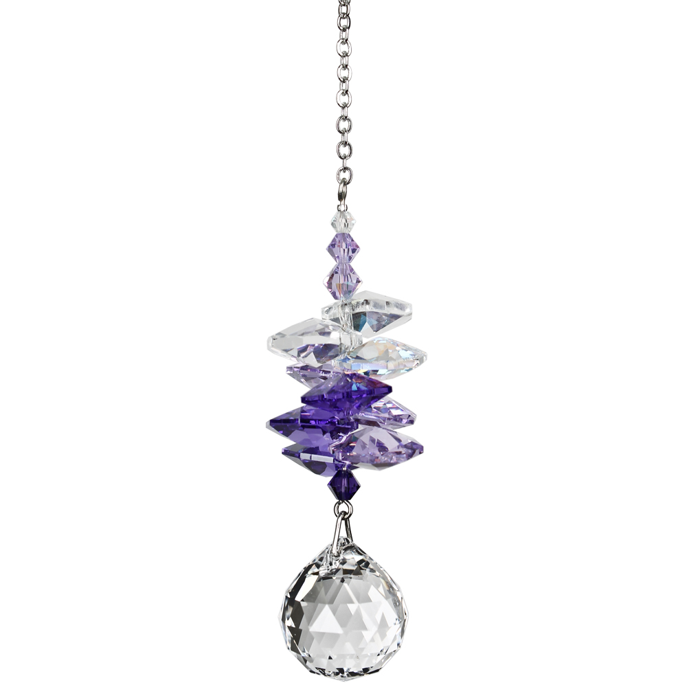 Crystal Sunrise Cascade Suncatcher: Purple