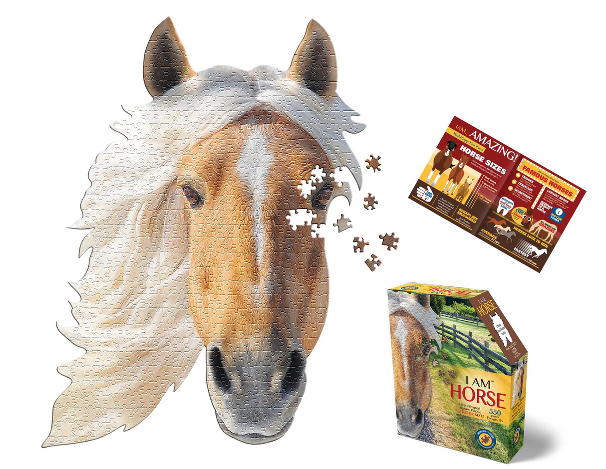 I AM HORSE, 550pc Head-shaped Jigsaw Puzzle