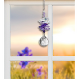 Crystal Sunrise Cascade Suncatcher: Purple